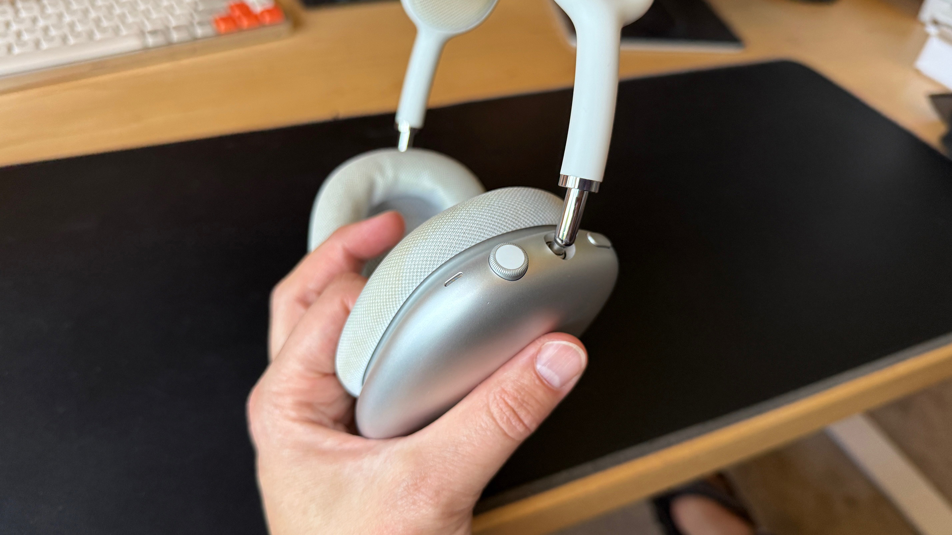A selection of photos of my silver AirPods Max. 